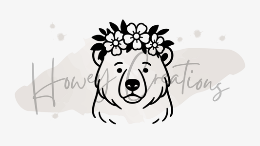 Bear with Flowers Vinyl Decal