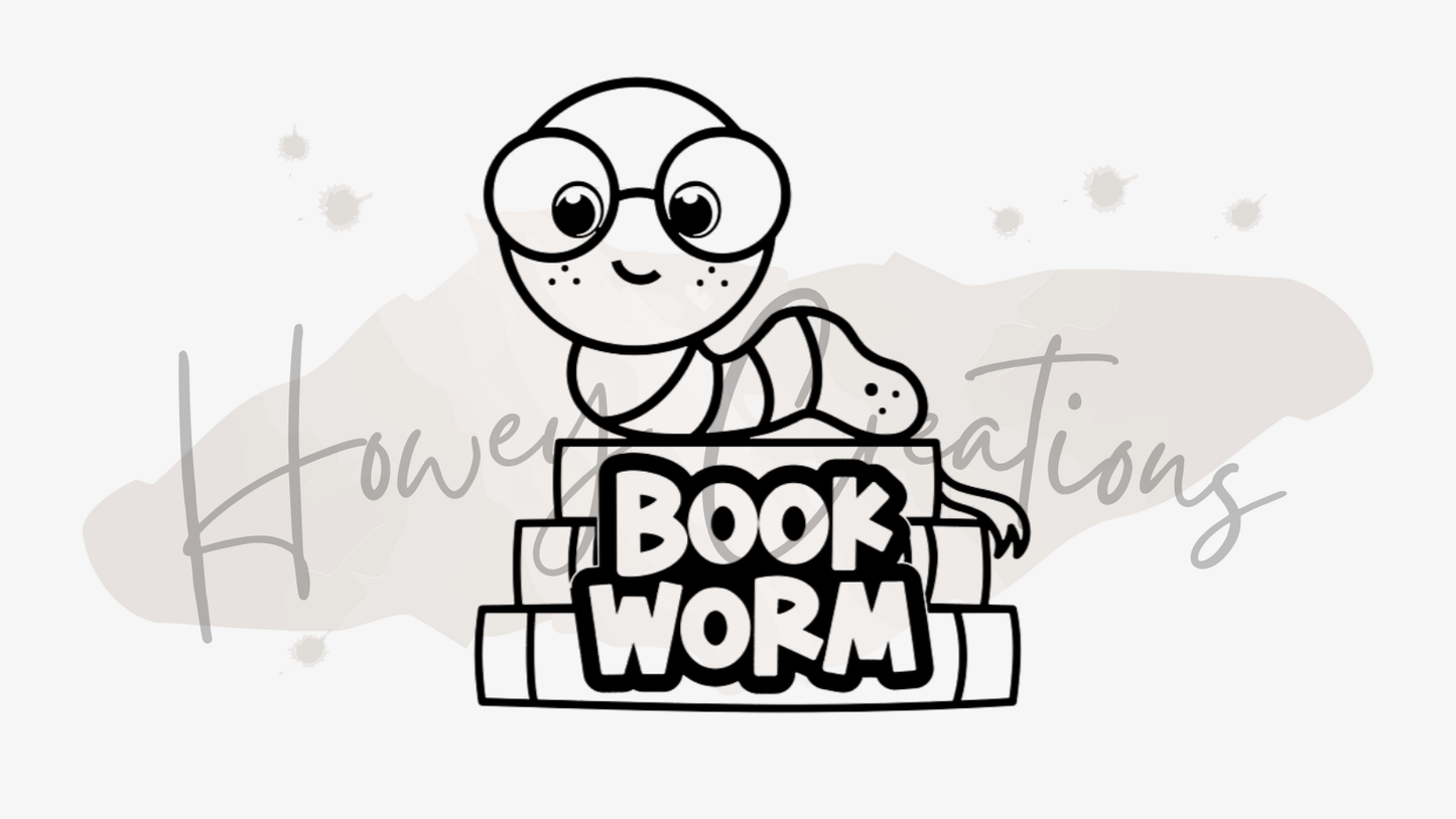 Book Worm Vinyl Decal