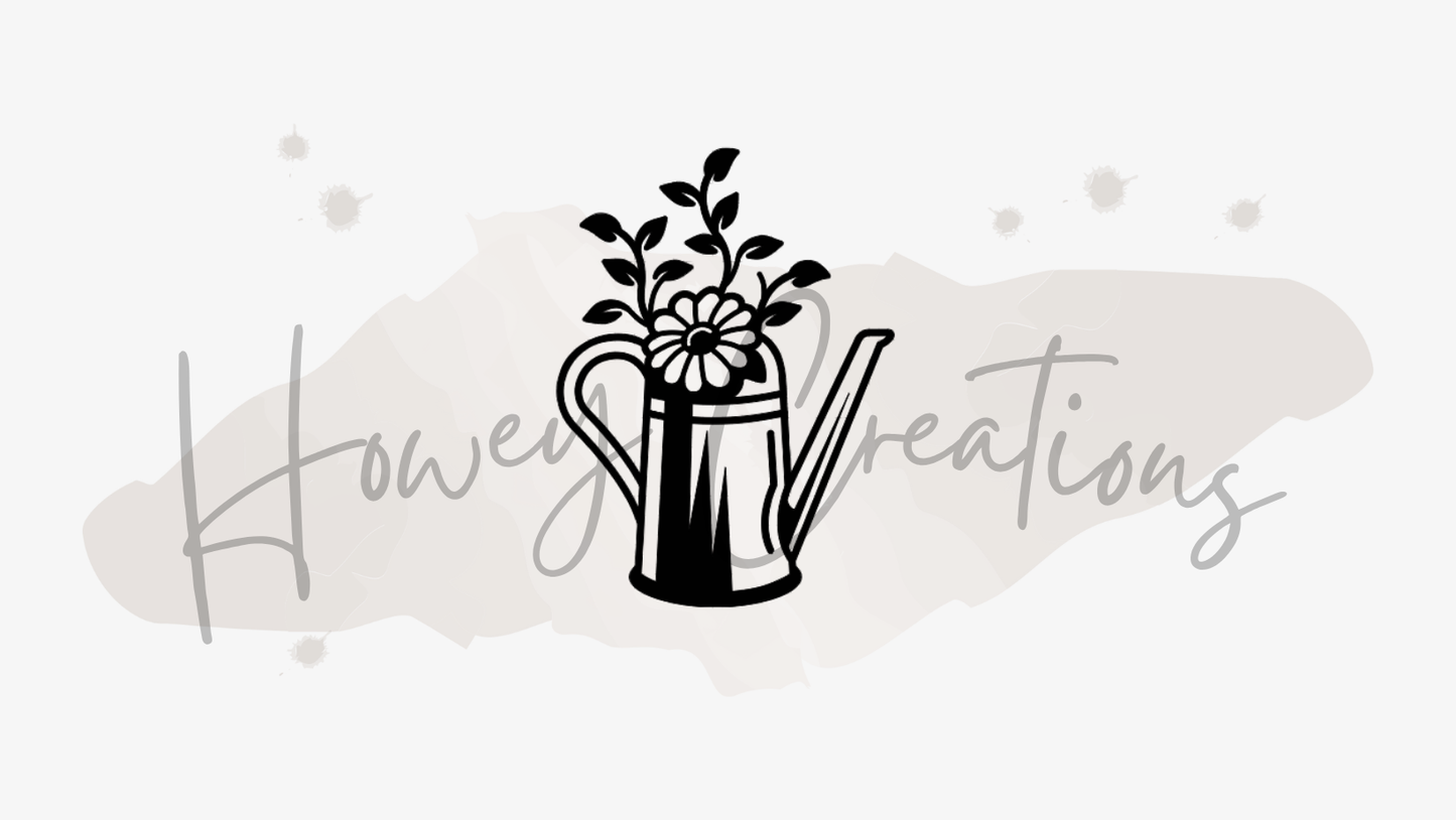Water Can with Flower Vinyl Decal