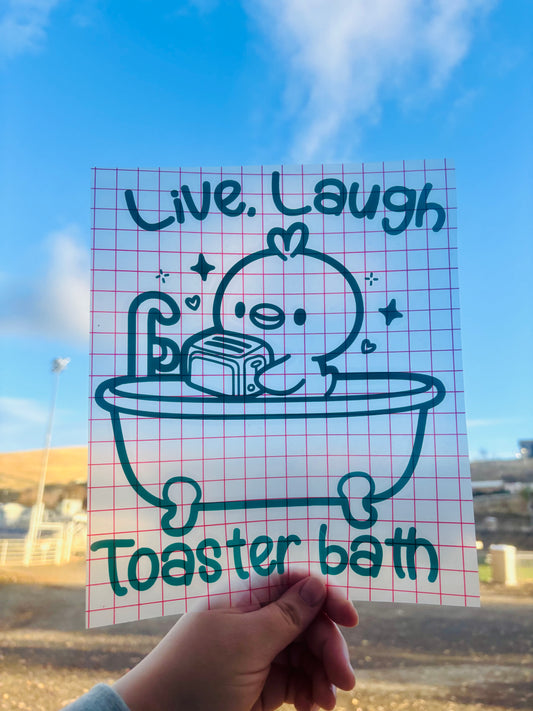 Live Laugh Toaster Bath with Duck Vinyl Decal