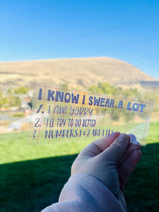 READY TO SHIP I Know I Swear A Lot Vinyl Decal