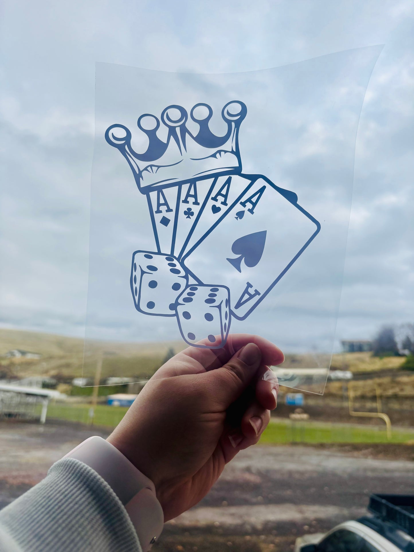 Aces With Crown And Dice Vinyl Decal