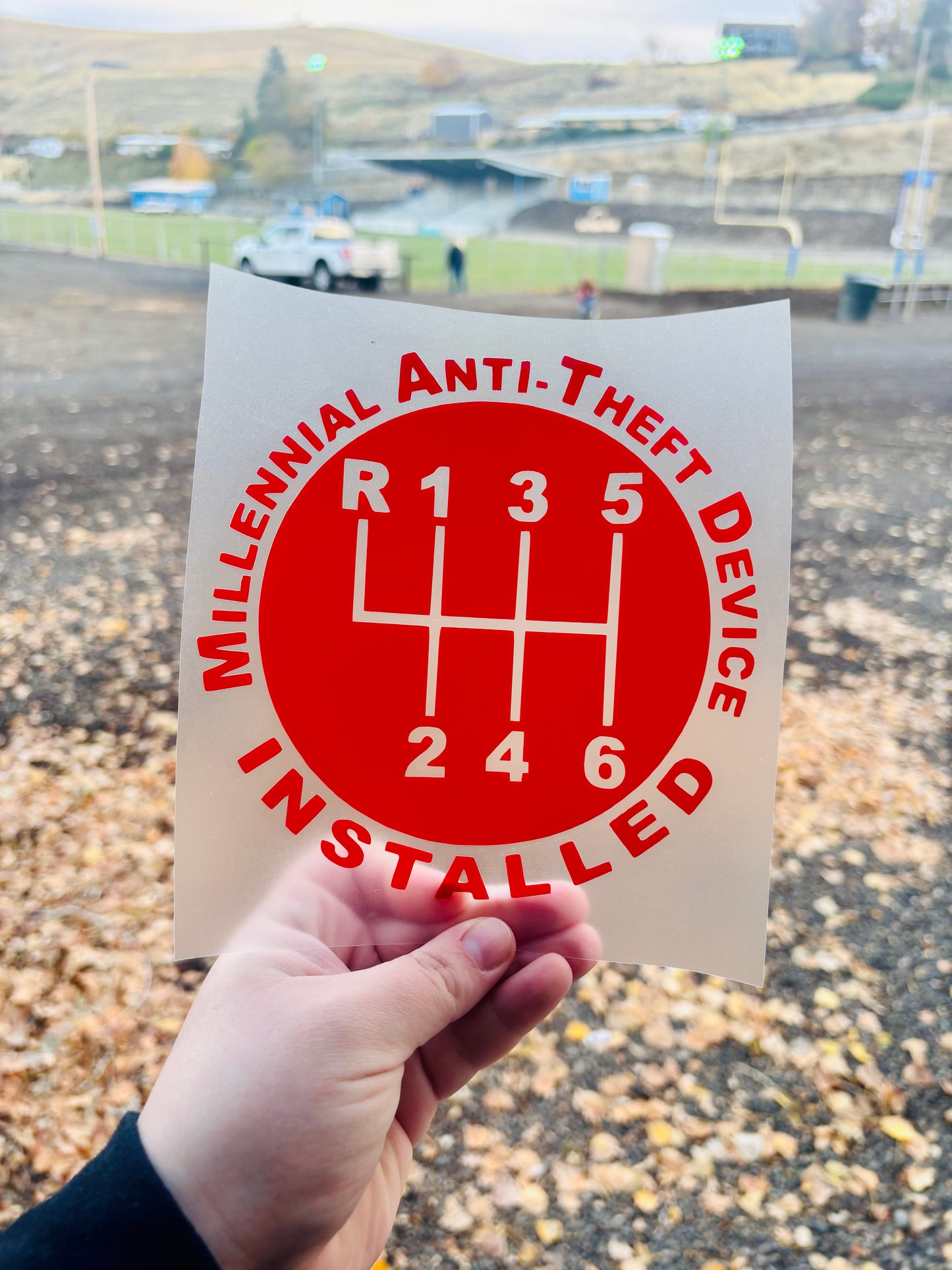 Millennial Anti-Theft Device Installed Vinyl Decal