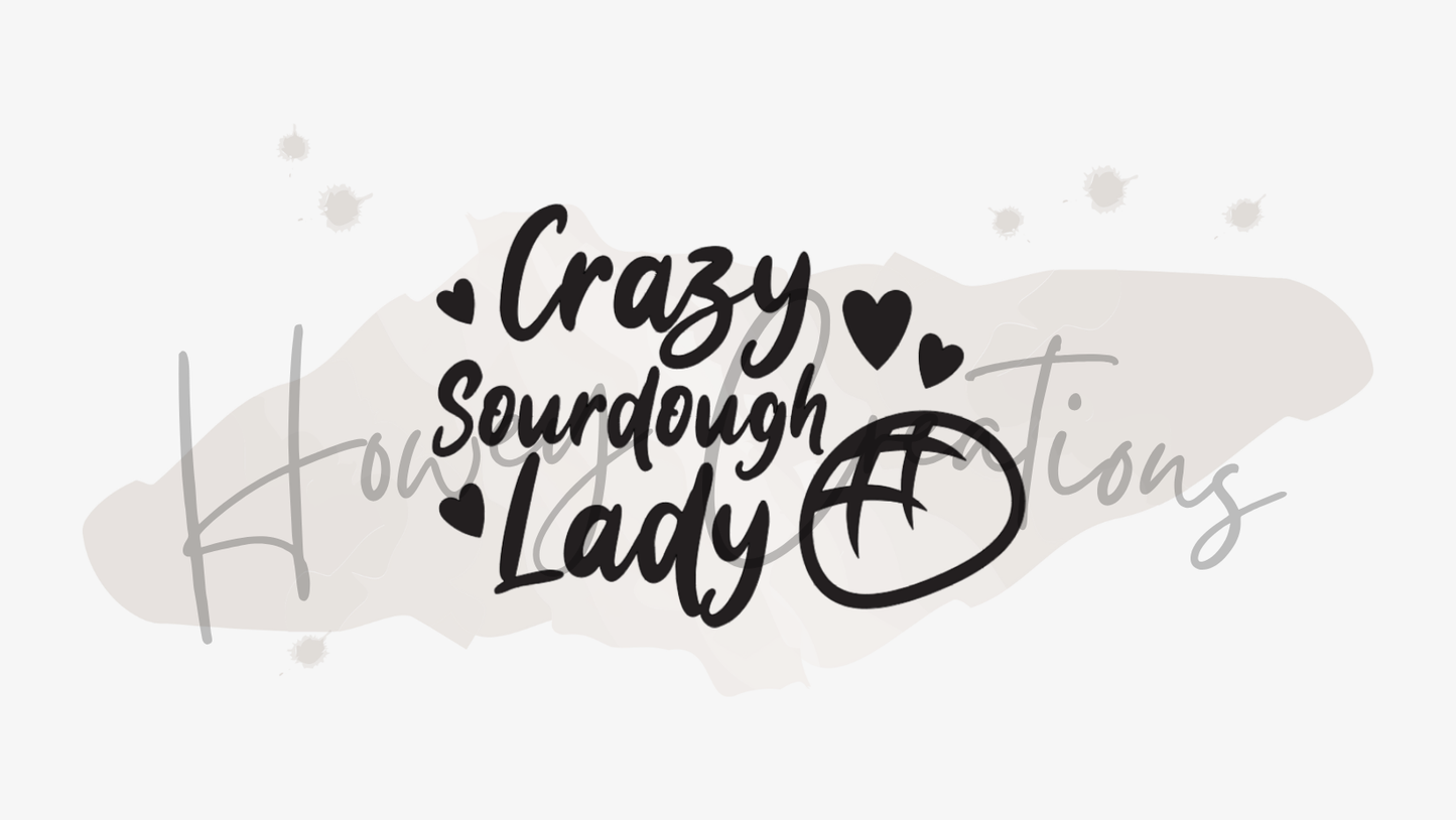 Crazy Sourdough Lady Vinyl Decal