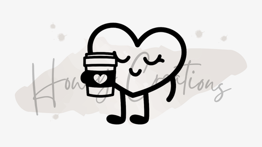 Heart with Coffee Vinyl Decal