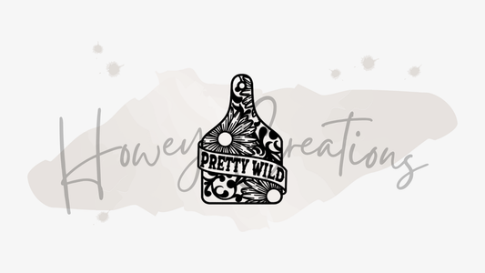 Pretty Wild Tooled Cow Tag Vinyl Decal