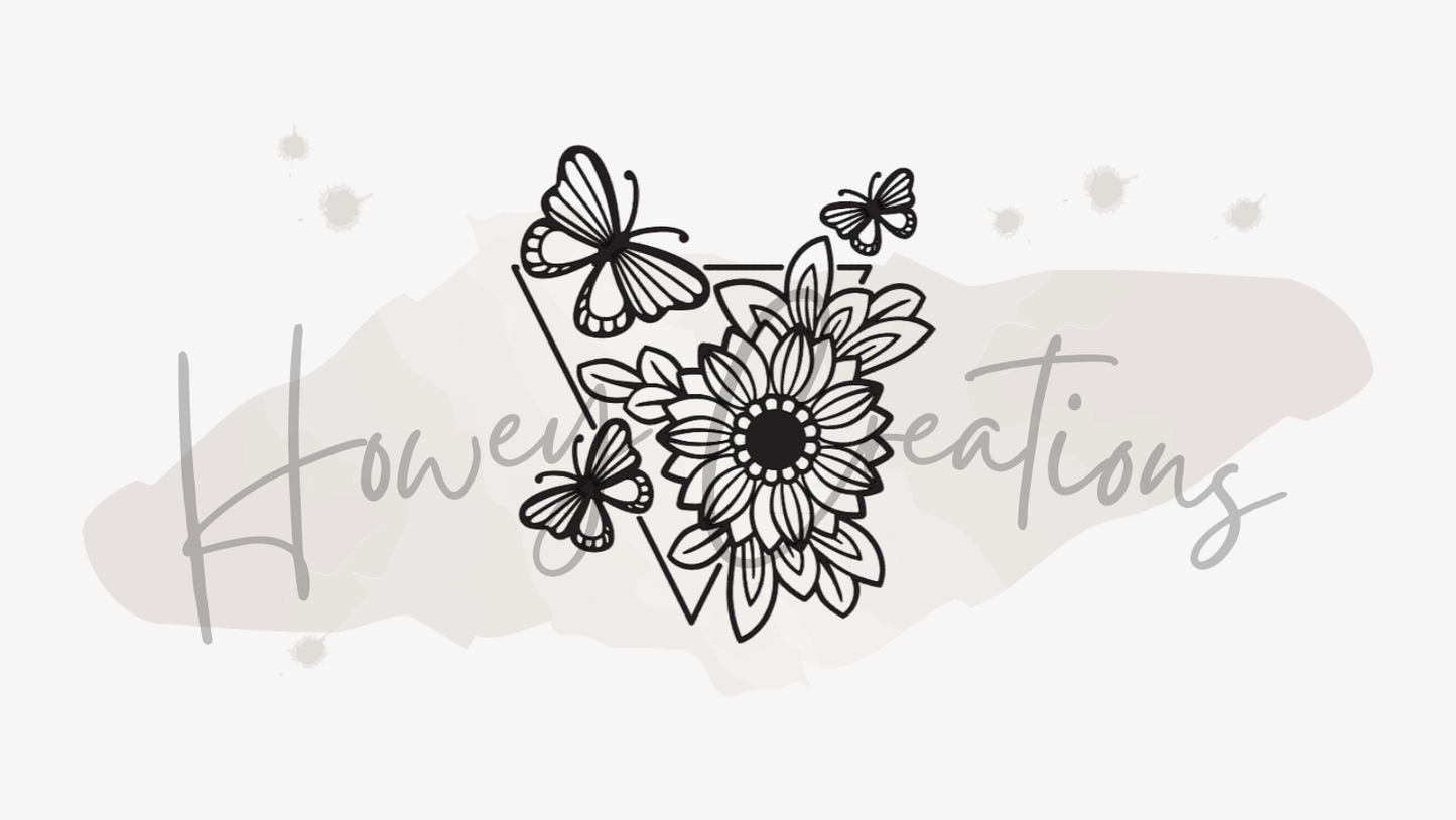 Flowers and Butterflies Vinyl Decal
