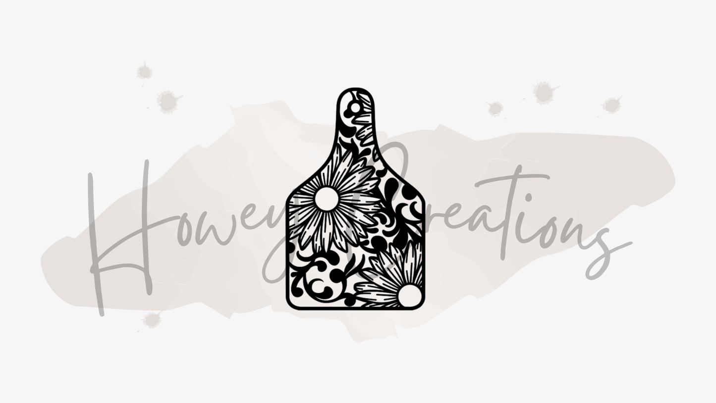 Tooled Cow Tag Vinyl Decal