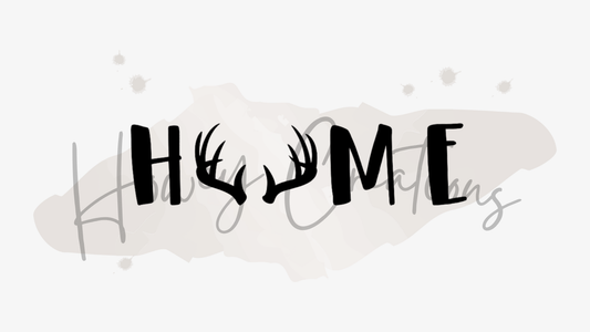 Home with Antlers Vinyl Decal