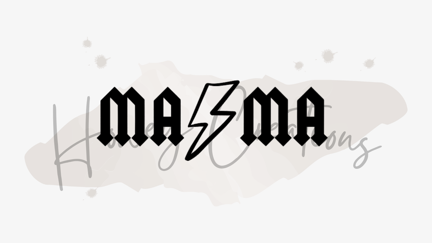 Mama with Lightning Bolt Vinyl Decal