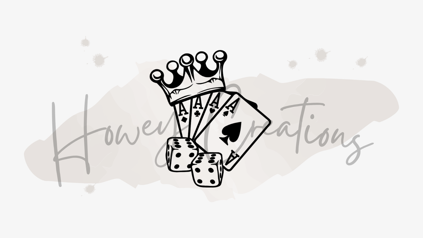 Aces With Crown And Dice Vinyl Decal