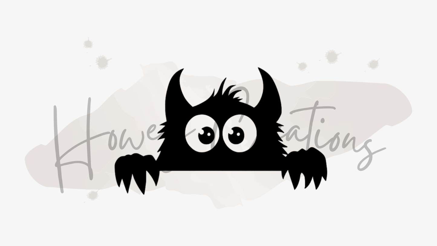 Monster Peeking Vinyl Decal