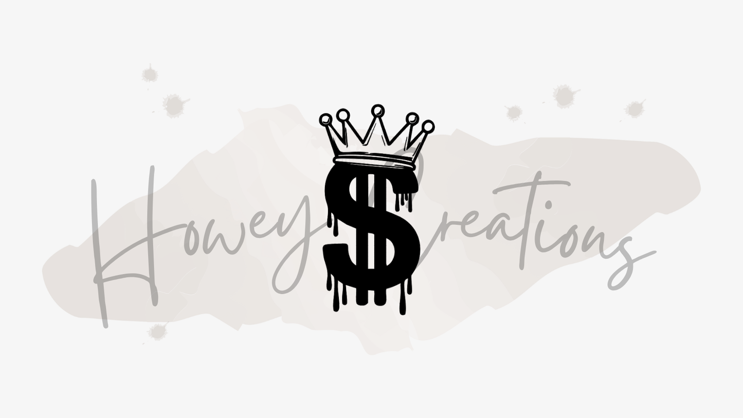 Dripping Dollar Sign With Crown Vinyl Decal