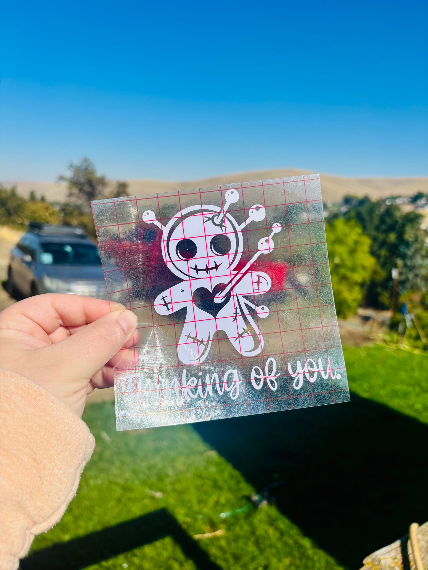 Thinking of You Voodoo Doll Vinyl Decal