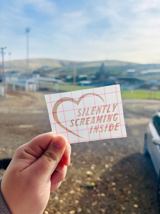 READY TO SHIP Silently Screaming Inside Vinyl Decal