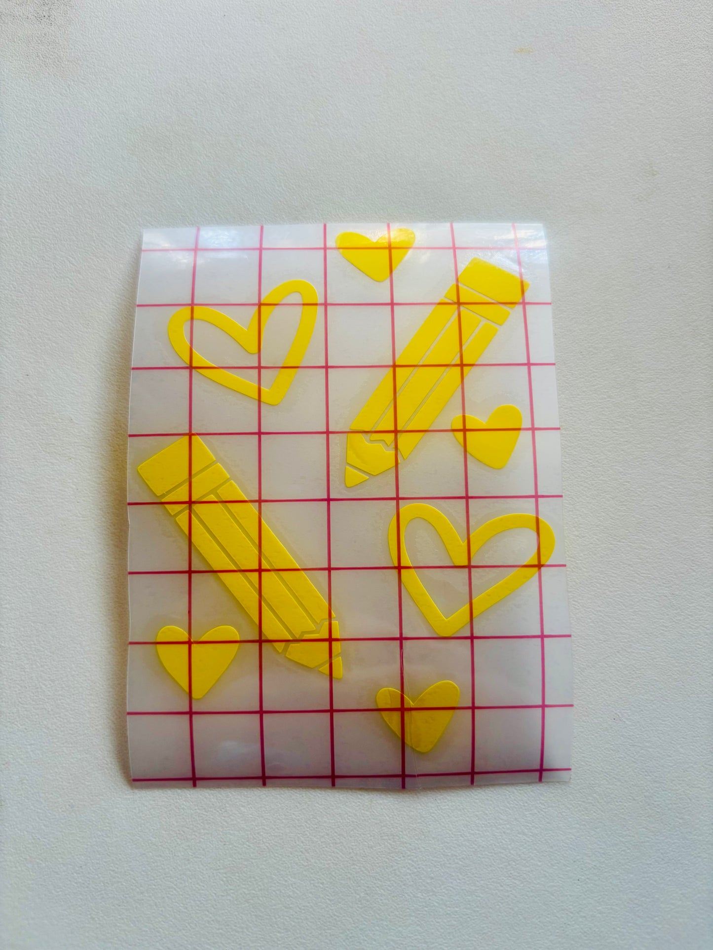 READY TO SHIP Pencils & Hearts Vinyl Decal